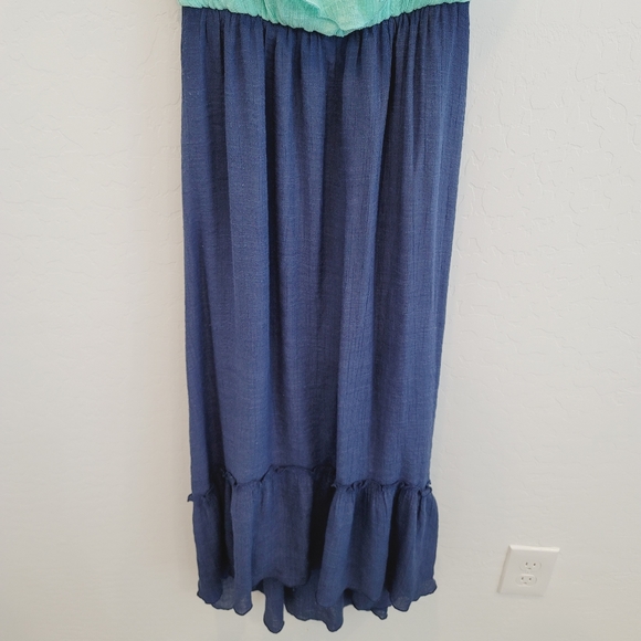 IZ Byer Color Block Maxi Dress Hi Low Hem Size S - Picture 14 of 16